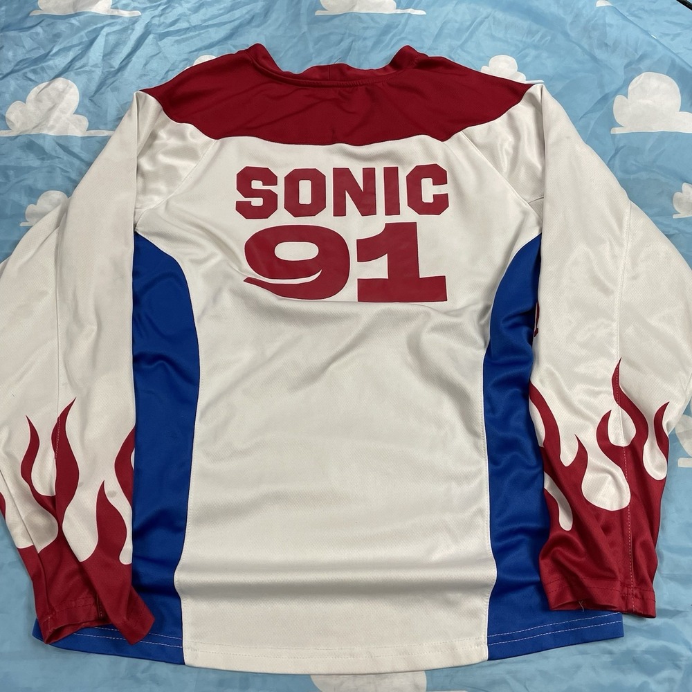 Sonic The Hedgehog 1991 Motocross Team BoxLunc Racing Jersey Men  XL X LARGE - Picture 6 of 6